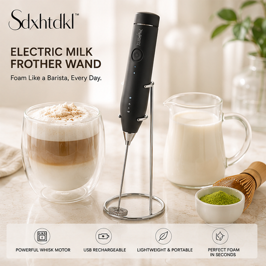 Sdxhtdkl™ Portable Electric Milk Frother Wand for Matcha, Latte & Protein Shakes