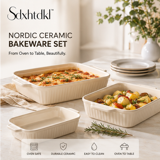 Sdxhtdkl™ Nordic Ceramic Bakeware Dish Set for Oven-to-Table Serving